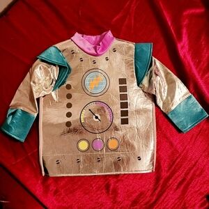 Hyde & Eek Boutique Silver Metallic Robot Top Halloween Costume Cosplay Sz 0-6M